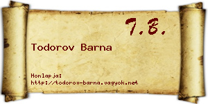 Todorov Barna névjegykártya